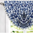 thumbnail image 4 of DriftAway Julia Sketch Waterfall Flower Floral Lined Thermal Insulated Energy Saving Window Curtain Valance for Living Room Rod Pocket Single 52 Inch by 18 Inch Plus 2 Inch Header Navy, 4 of 8