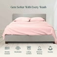 thumbnail image 2 of 900 Thread Count 100% Egyptian Cotton 4-Piece Bed Sheet Set (1 Flat, 1 Fitted Sheet, 2 Pillow Covers) 15 Inches Deep Pocket Size Twin Color Pink Solid, 2 of 6