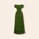 thumbnail image 1 of Faldas largas Vestido largo informal para mujer, con cordones, cuello oblicuo, color sólido, ajuste holgado, traje de vacaciones Cgtredaw Verde T S para Mujer, 1 of 6