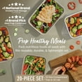 thumbnail image 3 of Bentgo Prep - 20-Piece 1-Compartment Reusable Meal Prep Containers with Lids, PFAS & BPA Free Materials, Durable, Microwave, Freezer, & Dishwasher Safe To Go Food Storage (Gold), 3 of 9