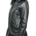 thumbnail image 2 of Chamarra de piel negra con gorrito de piel desmontable para dama Castelli Leather Authentic Luxiana Con capucha de piel desmontable, 2 of 4