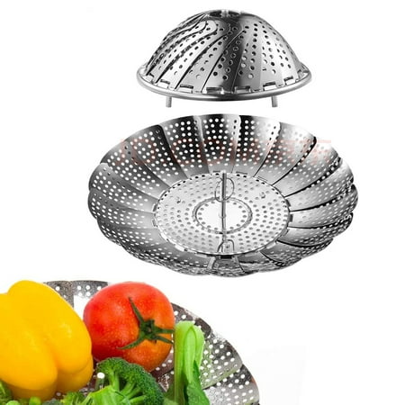 

Vegetable Steamer Basket Premium Stainless Steel Veggie Steamer Basket - Folding Expandable Steamers to Fits Various Size Pot (Small Size:5.1 to 9 )