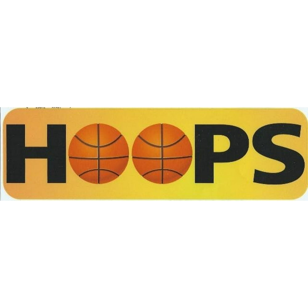 10in x 3in Hoops Basketball Bumper Sticker Window Decal Stickers Vinyl