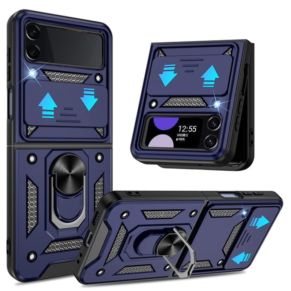 Funda ATUMP para Samsung Galaxy Z Flip3 de grado militar, color azul