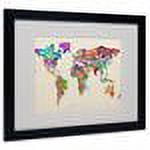 Trademark Art 'Typography World Map II' Matted Framed Art by Michael Tompsett