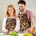 thumbnail image 5 of Orange and Brown Leopard Pattern Apron-Garden Aprons for Women with Pockets-Cotton Linen Waterproof Kitchen Cooking Gardening Aprons Adjustable for Kitchen,Cooking,BBQ and Salon 33x27 Inch, 5 of 7
