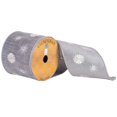thumbnail image 1 of Vickerman Q172163 4 in. x 10 Yard Silver Embroider Snowflakes, 1 of 1