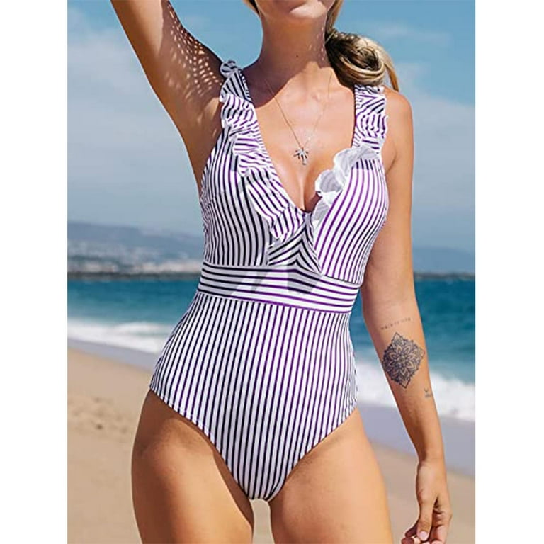 Retro striped sale swimsuit