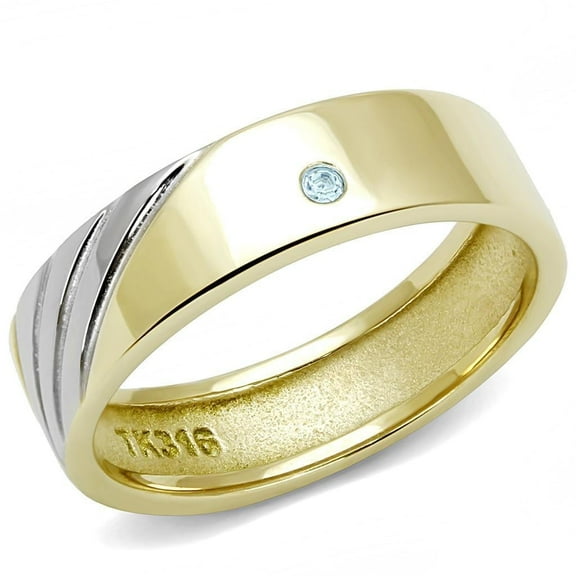 Anillo Color Oro Para Hombres de Acero Inoxidable Simple Elegante