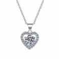 thumbnail image 2 of Collar femenino de plata esterlina 925 con colgante en forma de corazón de amor de un quilate chapado en plata de 18k, 2 of 2