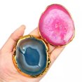 thumbnail image 4 of HOOUN 1x Natural Agate Geode Slices Druzy Crystal Coasters Cup Mat Pad Home Decor Gift-Blue, 4 of 9