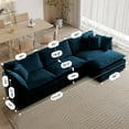 thumbnail image 4 of Homefun Chenille Sectional Sofa Comfy L Shaped Modular 3-Seat Sofa With Reversible Ottoman Deep Seat for Living Room,Deep Blue, 4 of 9
