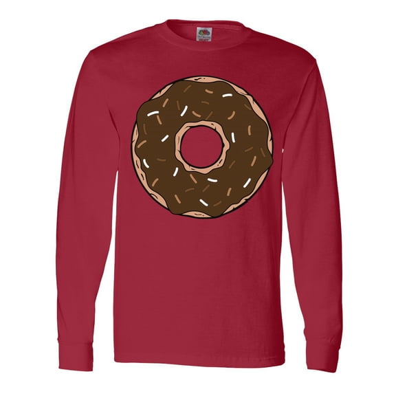 Inktastic Chocolate Donut, Doughnut, Icing, Glaze, Sprinkles Long Sleeve T-Shirt