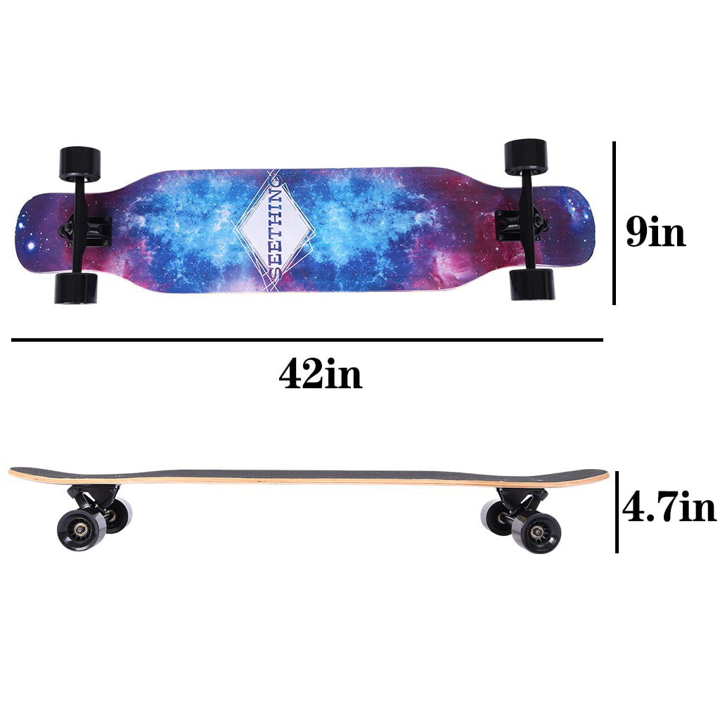 42in Maple Longboard Road Skateboard Drop Through Complete Skateboard Gift 