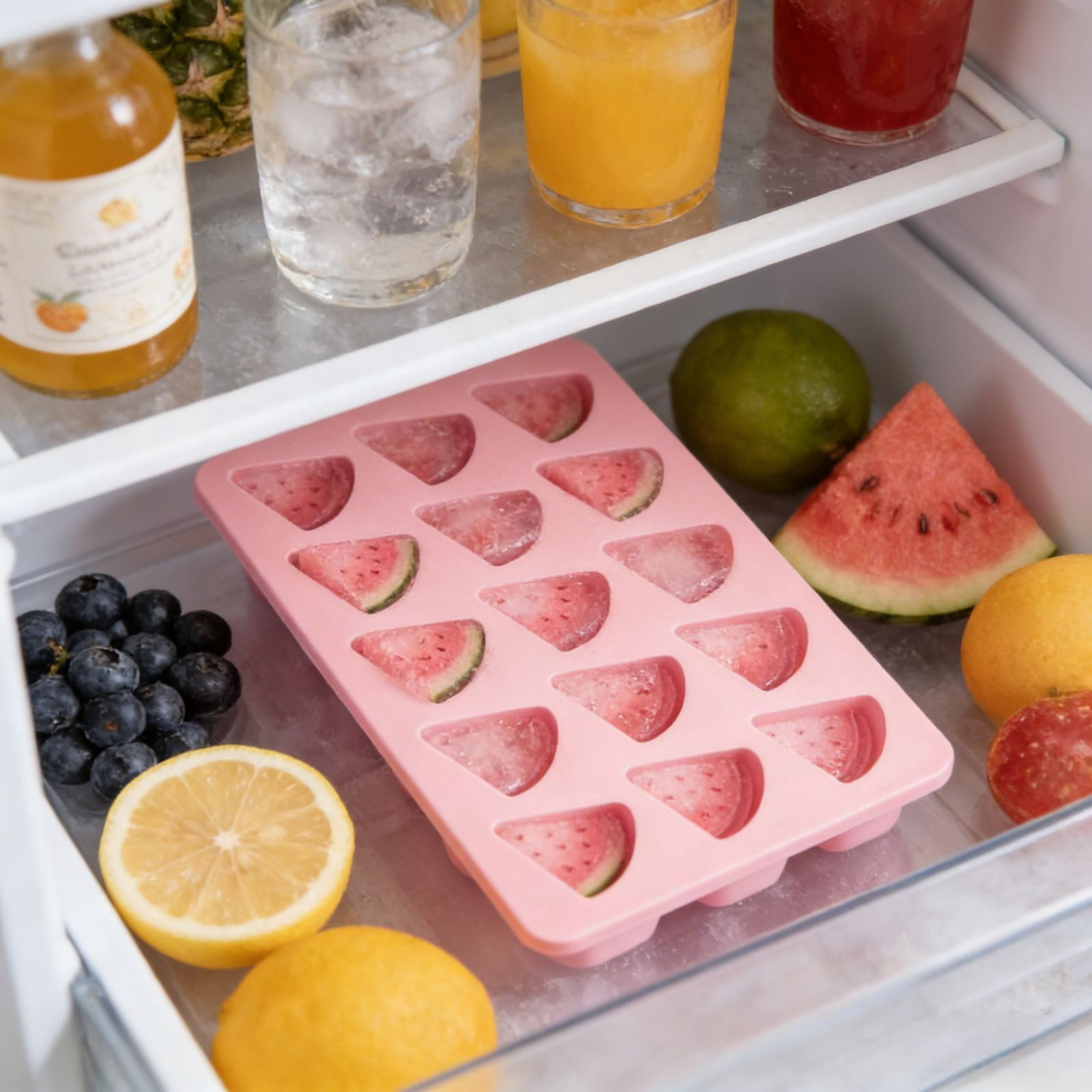 UJMNHYGT Ice Cube Trays Easy Release, Flexible Silicone Ice Cube Molds with Removable Lid, Reusable Freezer Ice Trays Stackable for BPA Free