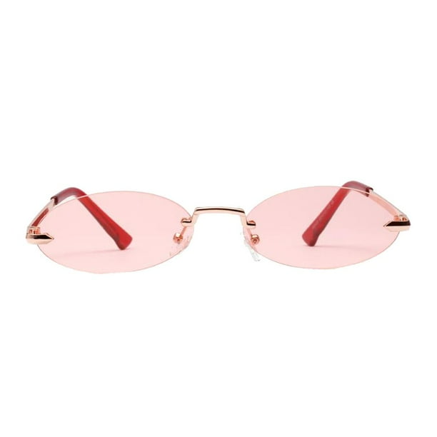 de sol sin marco unisex ovadas pequeñas Protección UV400 para conducir, rojo Zulema Gafas de sol ovales pequeñas unisex