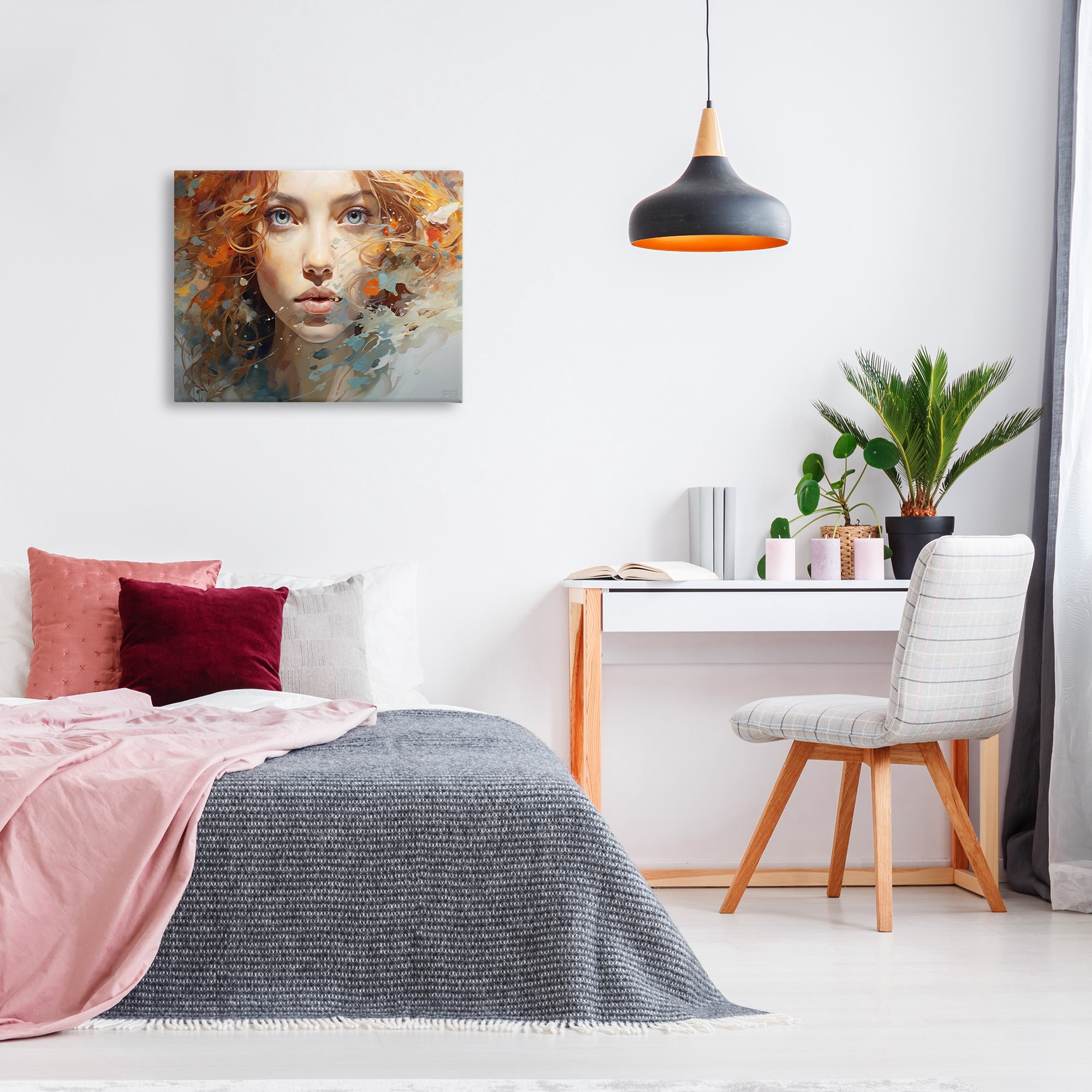 Stupell Industries Abstract Splatter Portrait Abstract Painting Gallery Wrapped Canvas Art Print Wall Art, 30 x 24