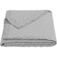 thumbnail image 1 of HiEnd Accents Diamond Pattern Linen Quilt, King, Gray Gray King, 1 of 3