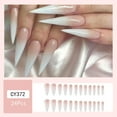 thumbnail image 5 of FCOGIN Long Stiletto, 24 Pieces, White, Pink, Gradient, Acrylic False Nail, Press on Nail, 5 of 6