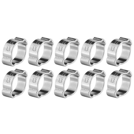 

10pcs Zinc Plated Iron Galvanized Two Ear Hose Clamp 5‑23mm for Fule Petrol Pipe Tube(11‑13MM)