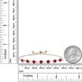 thumbnail image 3 of Gem Stone King 2.80 Ct Round Red Created Ruby 18K Yellow Gold Plated Silver Bracelet for Women, 3 of 5
