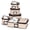 Beige-5 Piece Storage Set, variant on Gray 5 Piece Storage Set Quilted Fiber Dish Organizer For Dinnerware Glasses Plates Mugs Saucers