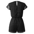 thumbnail image 4 of Femmes Crochet Points Surplice V Cou Manches Courtes Trou de Serrure Dos Uni Romper, 4 of 4