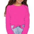 thumbnail image 2 of MISS POPULAR 5pcs Girls Kids Long Sleeve Shirt Set with Tie Front Cotton Crew Neck Soft Fabric Many Colors Size 4-16, 2 of 5