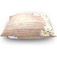thumbnail image 4 of GZHJMY Soft Smooth Skin-Friendly Throw Pillow Cover without Pillow Case18"x18"Shrink-Resistant Breathable Hidden Zipper Opening, Sofa Bed Office Farmhouse Room Easy to Disassemble|Daisy Flowers Wood, 4 of 7