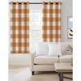 thumbnail image 2 of Orange Plaid Blackout Curtains 63 Inches Long for Bedroom, Gradient Geometric Buffalo White Checkered Thermal Insulated Room Darkening Black Out Window Curtain Panels Grommet Drapes for Living Room, 2 of 8
