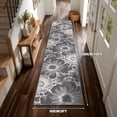 thumbnail image 4 of Findosom Runner Rug for Hallway 2x10 ft,Non-slip Machine Washable Runners Flower Floor Mats Low Pile Carpet Rug Runner with Rubber Backing for Entryway Doormat Bathroom Kitchen Laundry Room,Grey, 4 of 10