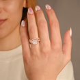 thumbnail image 2 of AFFY Bridal Ring Set for Women Center 3.5MM Round Cut Lab Created Moissanite Twisted Infinity Halo Solitaire Engagement Rings Jewelry Gift for Her In 14K Rose Gold Over Sterling Silver Size 9, 2 of 6