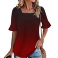 thumbnail image 2 of perfectbot Short Sleeve Blouses for Womens Summer Square Neck Dressy Soft Shirts Going Out Trendy ,S-XXL, 2 of 6