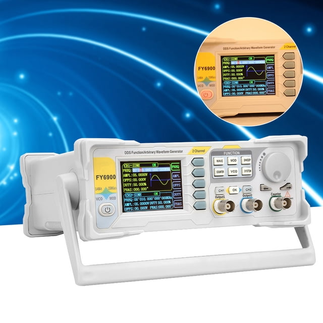 "Advanced 60MHz DDS Signal Generator with 2.4" TFT Display, 14-bit DAC & Multiple Modulation Functions"
(Character count: 98)
Alternative option:
"Precision FY6900 Digital Signal Generator -