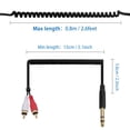thumbnail image 4 of RCA to 1/4 Adapter Cable, 6.35mm 1/4 Inch TRS to RCA Audio Cable Coild Spring 6.35mm Stereo Jack to Dual RCA Insert Cable Y Splitter RCA to 1/4 Stereo Breakout Cable, 2.6ft, 4 of 7