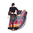 thumbnail image 2 of 90CM/96CM((35.4 inch/37.8 inch) Chiffon Flower Print  Huge Skirt Swing Dress Belly Dance Skirt Gypsy skirt, 1 Coat +1 Skirt,red,90cm(35.4 inch), 2 of 12