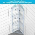 thumbnail image 2 of 4 Tier Floor Standing Corner Shower Caddy Organizer Shelf with Hooks, Bathroom Shelves Stand Rack, Blue, 2 of 7