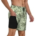 thumbnail image 2 of Gukieu Green Snake Print Men's Double Layer Sports Swim Trunks, Quick Dry Adjustable Waist Swim Shorts Swimwear-3X-Large, 2 of 6