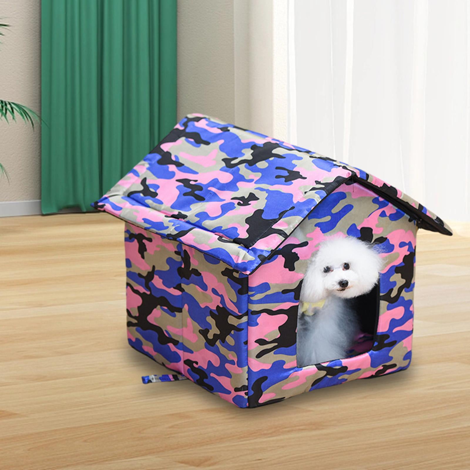 Cat Houses for Outdoor Cats,Waterproof Stray Cats Shelter,Feral Cats Dogs House Foldable Warm Bunny Cave Anti-Slip Small Animal Tent Bed ,M