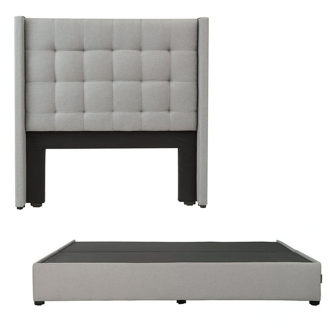 Box Base cama King Size + Cabecera Titan Gris
