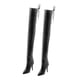 thumbnail image 2 of Botas de tacón alto por encima de la rodilla para mujer, accesorio para figura de 12 pulgadas, escala 1/6 Negro, 2 of 9
