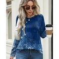 thumbnail image 6 of Weardear Women's Long Sleeve Crew Neck Tunic Tops Pleated Fall Blouse Casual Dressy Shirts S-XXL, 6 of 7
