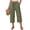 QQ139_Army Green, variant on Capri Pants for Women Summer Loose Palazzo Wide Leg Trousers Drawstring Casual Flowy Pull On Capris with Pockets Light Gray S