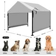 thumbnail image 4 of XLarge Outdoor Dog House 4'x4'x3.6' for Large Dogs, Animal Shelter with Upgraded Doors, Outside Sun Rain Canopy Pet House for Dogs, Cats, Small Animals and Livestock, Grey, 4 of 18