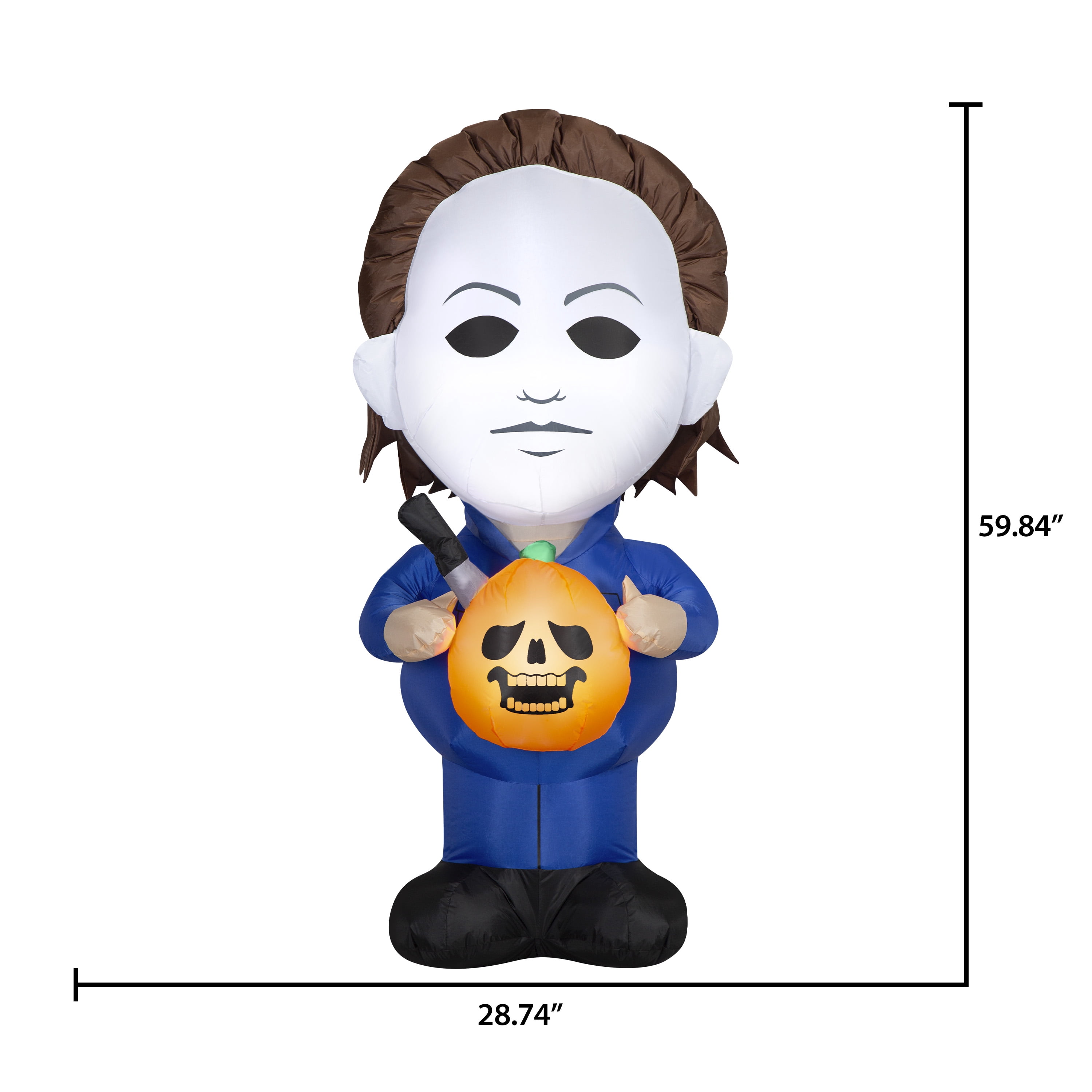 Michael Myers & Knife Yard Inflatable + Hyper Tough 25FT Tri-Outlet Outdoor Extension Cords