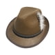 thumbnail image 1 of Sombrero Fedora para hombre, sombrero de jazz, traje de los años 20, sombreros de cubo, sombreros de bombín Derby informales, gorra de ala rizada para Marrón Salvador Sombreros Fedora para Hombre, 1 of 9