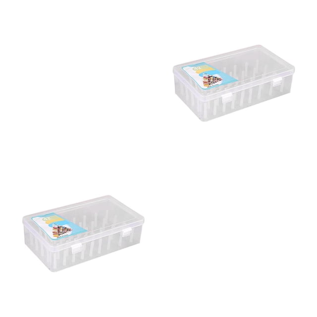 Caja de hilo de coser Cateissary 42 carretes almacenamiento arte contenedor a prueba de polvo transparente