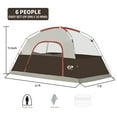 thumbnail image 6 of CAMPROS CP 6 Person Camping Tent, Easy Set up Waterproof Cabin Tent, 20% More Headroom, Brown, 6 of 7