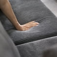 thumbnail image 5 of 4-Piece Modular Sofa Couch,Convertible Sectional Couches and Sofas, Modern L-Shaped Couch Sofa with 2 Amless Chairs and 2 Corner Chair, Corduroy Fabric for Living Room,Dark Gray, 5 of 10