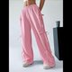 thumbnail image 4 of Pantalones Deportivos Anchos para Mujer, Cintura Elástica, Holgados e Informales con Bolsillo, para Salir. Rosa L, 4 of 9